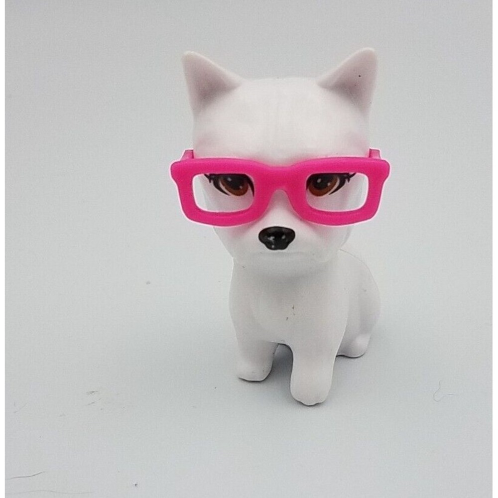 Barbie My Scene Puppy Dog Toy Figure Pink Glasses Kids Pretend‎ Play Pet Animal